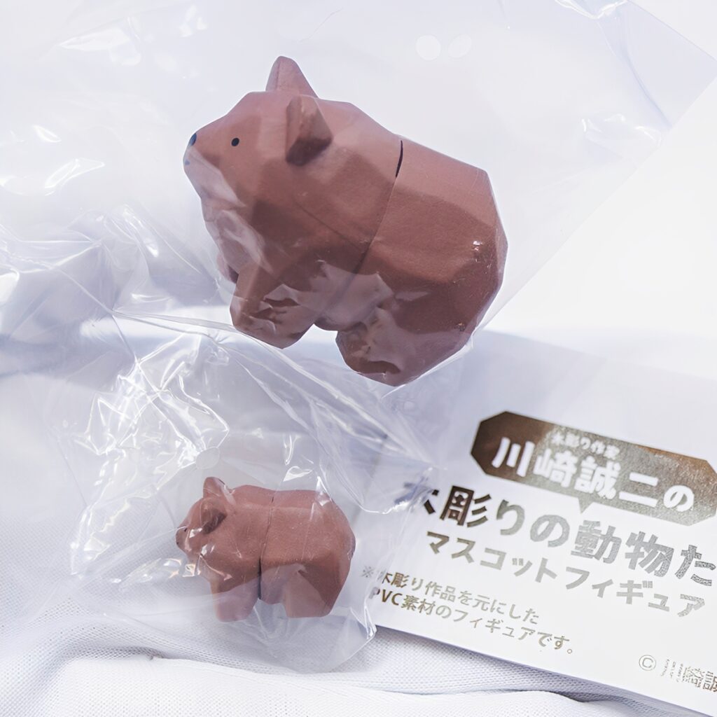木彫り作家 川崎誠二の木彫りの動物たち マスコットフィギュア